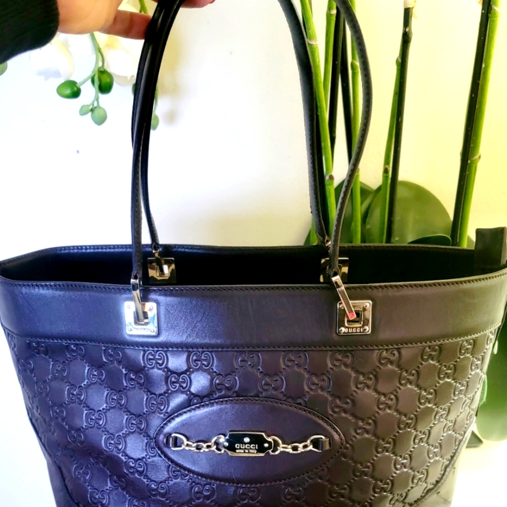 Gucci Brown Guccissima Leather Chain Medium Tote Bag